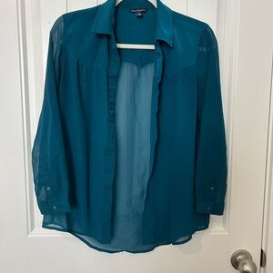 American Eagle Outfitters Teal Blouse